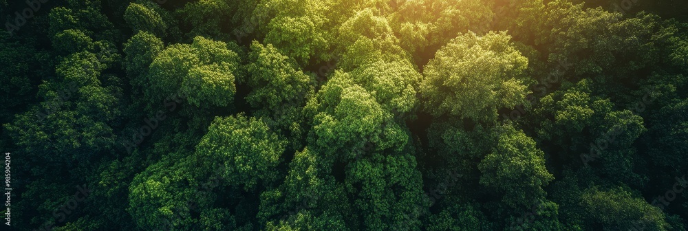 An aerial view of a lush green forest canopy bathed in sunlight, showcasing the intricate patterns of nature, the beauty of vibrant foliage, the serenity of a natural ecosystem, the vastness of the wi An aerial view of a lush green forest canopy bathed in sunlight, showcasing the intricate patterns of nature, the beauty of vibrant foliage, the serenity of a natural ecosystem, the vastness of the wi