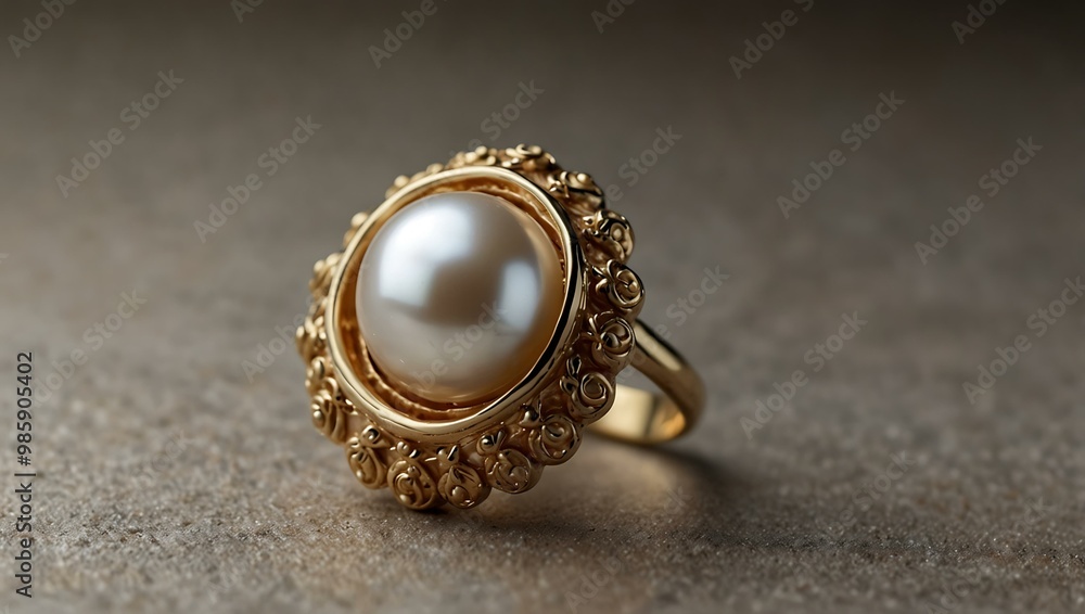 Bright pearl nestled in a delicately carved shell. Bright pearl nestled in a delicately carved shell.