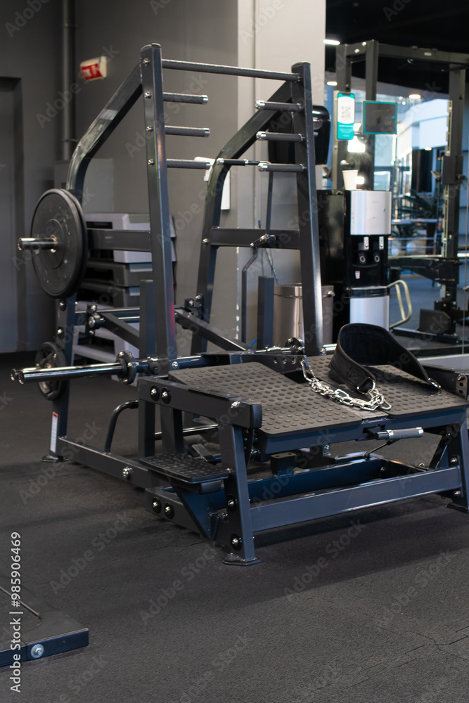 Obraz premium exercise gym machine modern healthy health sport equipment heavy club fitness lifestyle