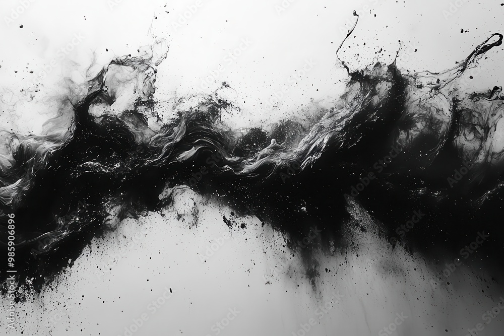 ethereal monochrome ink splash composition dynamic contrasts minimal abstract design textured 4k wallpaper with bold brushstrokes and delicate splatters ethereal monochrome ink splash composition dynamic contrasts minimal abstract design textured 4k wallpaper with bold brushstrokes and delicate splatters