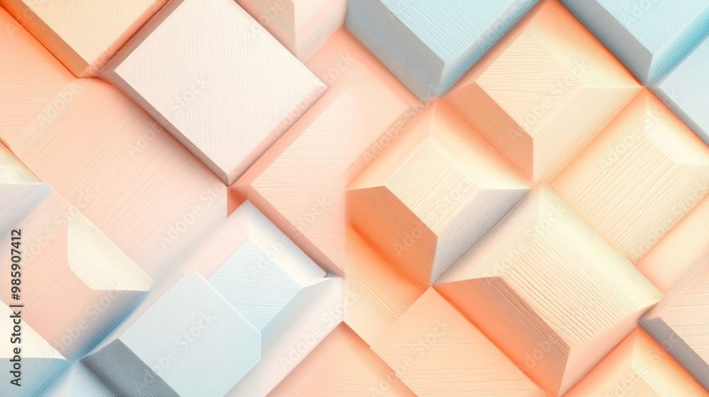 Abstract Geometric Shapes in Soft Pastel Colors Abstract Geometric Shapes in Soft Pastel Colors