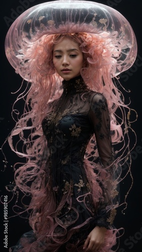 Woman in Jellyfish Costume