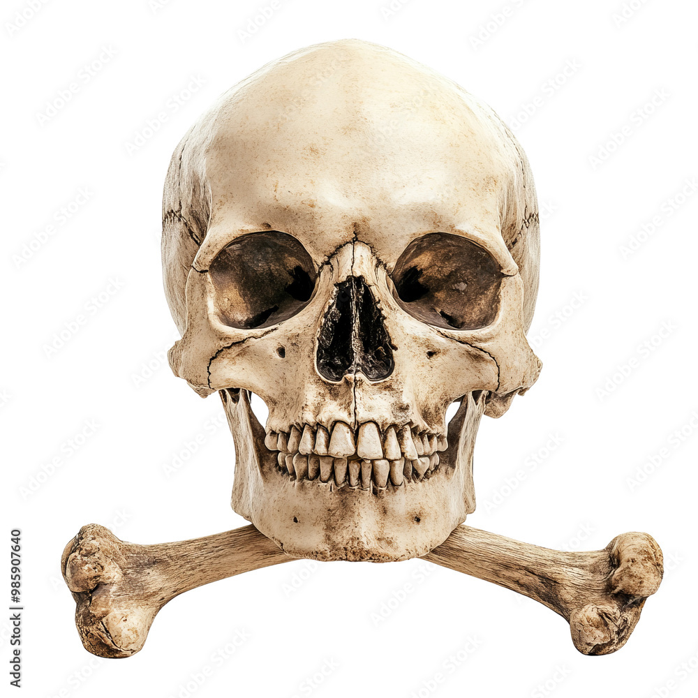 Obraz premium A skull with crossbones, isolated background