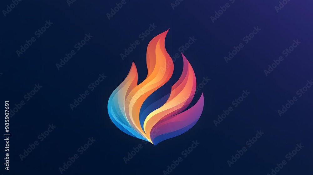Abstract flame icon with gradients Abstract flame icon with gradients