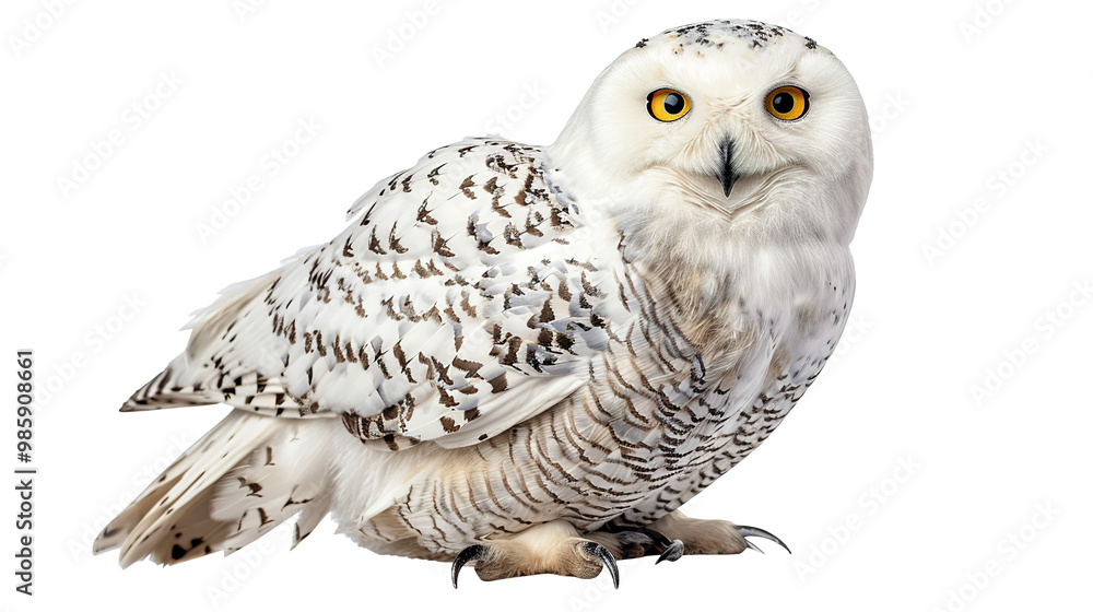 Fototapeta premium Snowy Owl isolated on transparent background, png