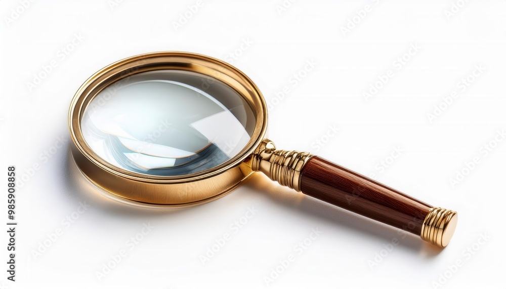 Magnifying glass isolated on white. Generative Image Magnifying glass isolated on white. Generative Image