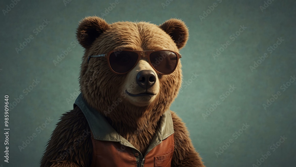 Cartoon bear wearing sunglasses. Cartoon bear wearing sunglasses.