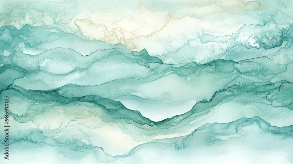 Dreamy Ocean Watercolor Background Design Dreamy Ocean Watercolor Background Design