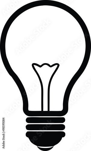 Light bulb icon, Idea lamp vector, bulb flat icon symbol

