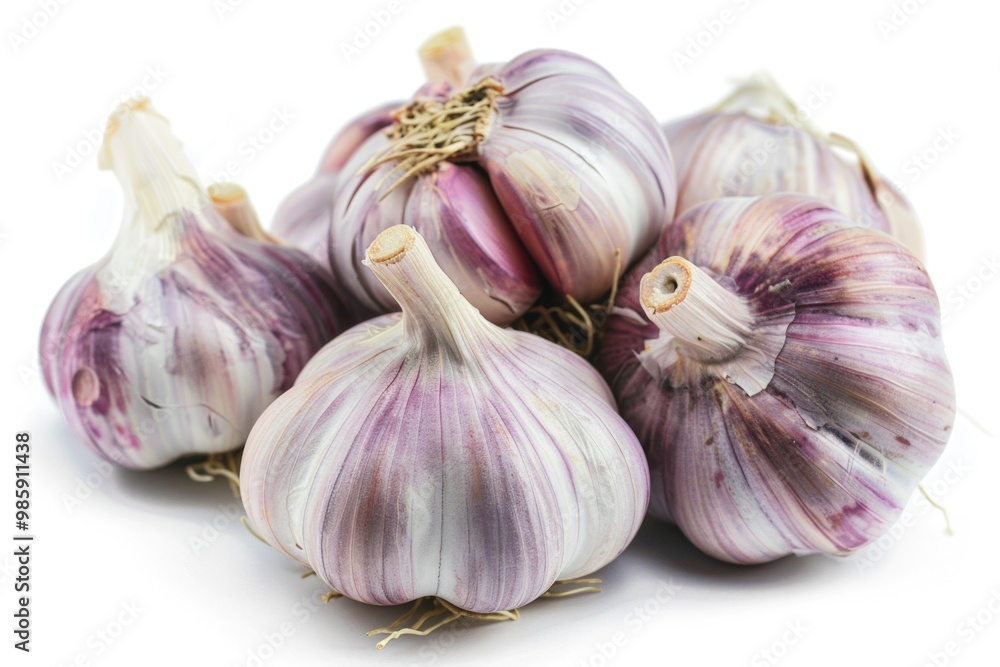 Fototapeta premium A cluster of garlic bulbs stacked on top of each other, often used in cooking and gardening