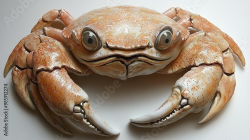 Close-Up of a Realistic Crab Sculpture