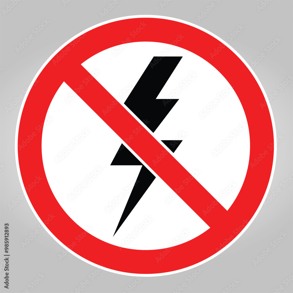 No Electric Shock Warning Symbol for Safety Awareness No Electric Shock Warning Symbol for Safety Awareness