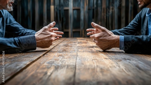 A mediator calmly facilitating a heated discussion between two parties, representing conflict mediation in a legal context
