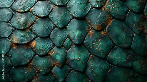 Detailed reptile skin texture featuring rough scales dark green and brown tones with natural imperfections perfect for wildlife nature or exoticthemed designs photo