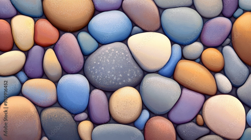 Colorful Smooth Pebbles on a Abstract Background Colorful Smooth Pebbles on a Abstract Background