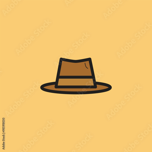 Cow Boy Hat vector icon logo