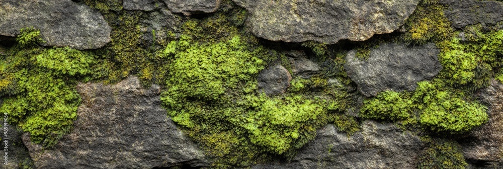 Moss - covered stone texture with vibrant green and earthy tones Moss - covered stone texture with vibrant green and earthy tones