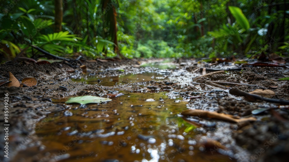 Fototapeta premium A Puddle in the Forest