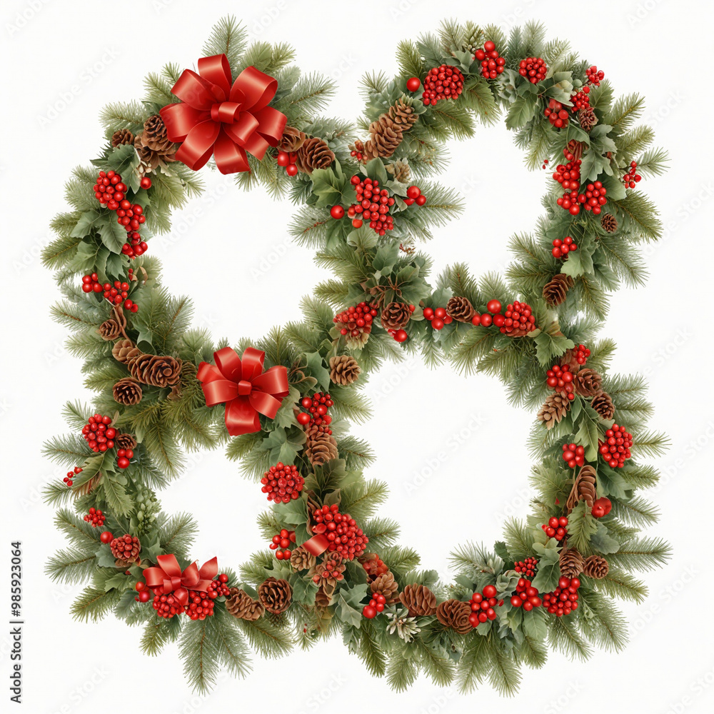 Christmas wreath, isolated on white background Christmas wreath, isolated on white background