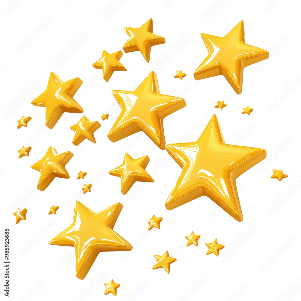 A collection of vibrant yellow stars in various sizes, perfect for enhancing creativity and adding a touch of brightness., isolated on a transparent background. A collection of vibrant yellow stars in various sizes, perfect for enhancing creativity and adding a touch of brightness., isolated on a transparent background.