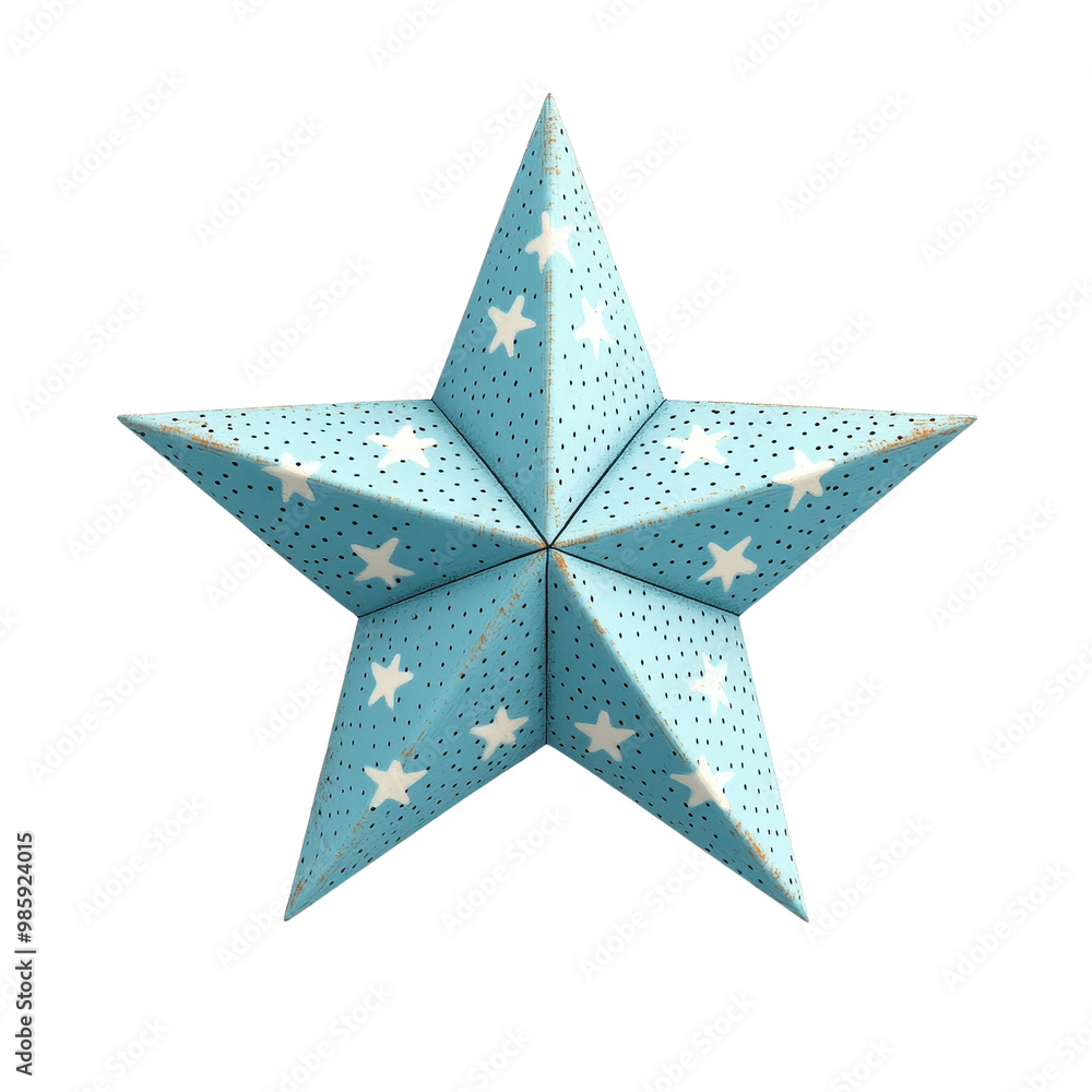 A lovely blue star decoration with white dots and stars, perfect for adding a whimsical touch to any festive theme., isolated on a transparent background. A lovely blue star decoration with white dots and stars, perfect for adding a whimsical touch to any festive theme., isolated on a transparent background.