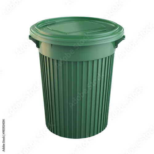 Wallpaper Mural A green trash bin with a lid, suitable for waste disposal in outdoor or indoor environments, promoting cleanliness and hygiene., isolated on a transparent background. Torontodigital.ca