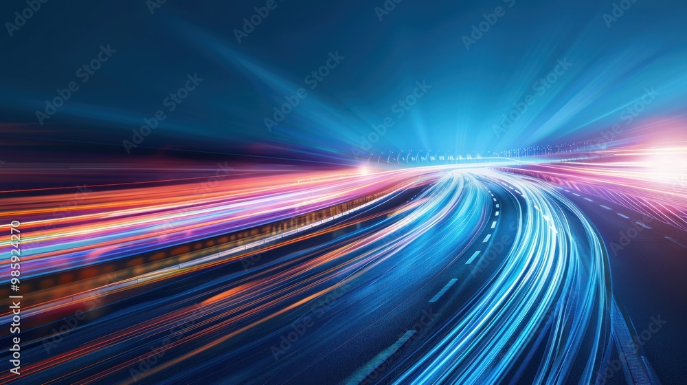 Obraz premium Night Speed: Abstract Highway Lights