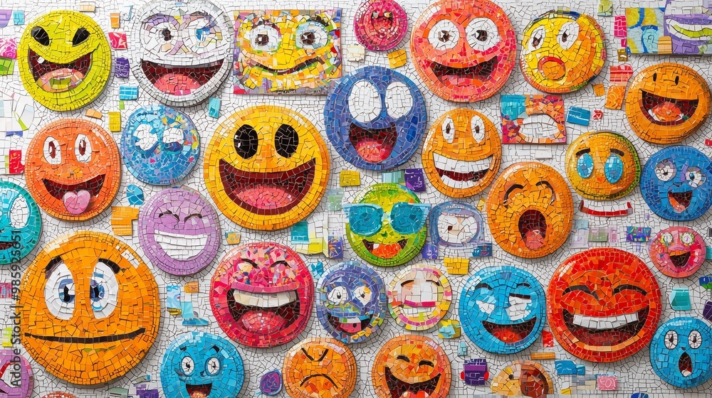 Colorful emoticons expressing various emotions, symbolizing diverse human feelings and communication. Colorful emoticons expressing various emotions, symbolizing diverse human feelings and communication.
