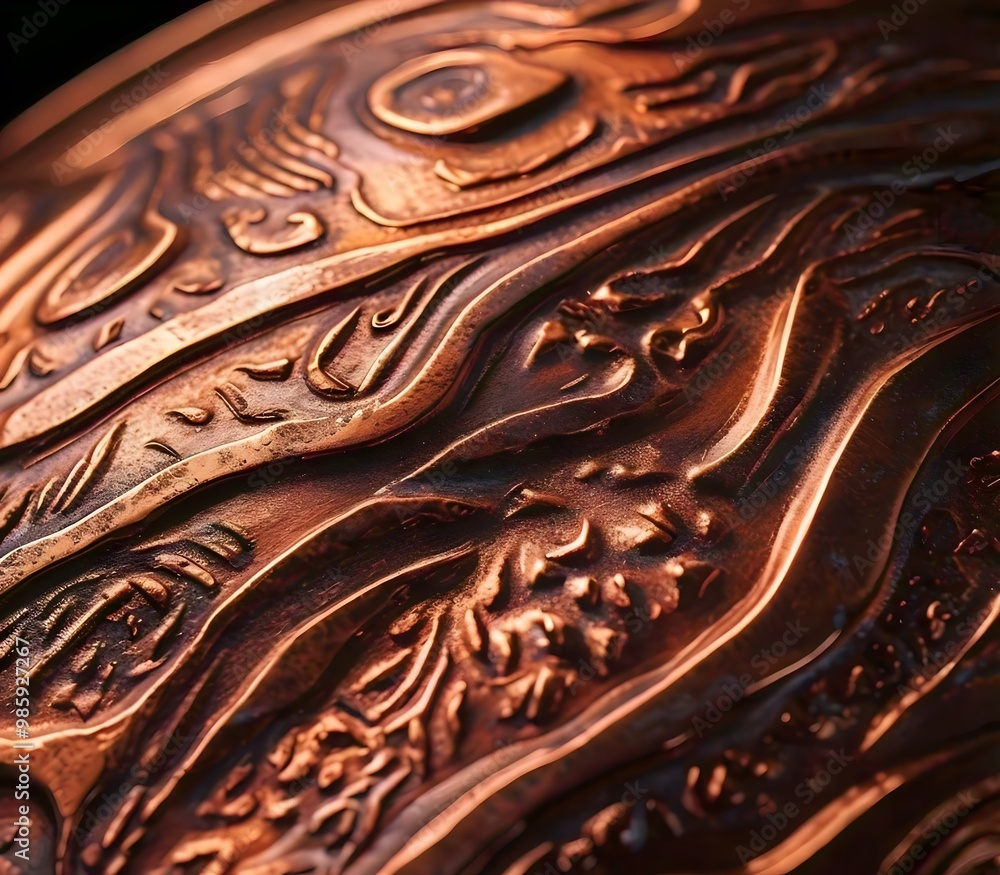 Close Up Texture of Shiny Copper Surface Close Up Texture of Shiny Copper Surface
