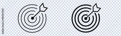 Target Arrow Hand Drawn Icon. Target Line Icon Design, Editable Stroke, Pixel Perfect, Stock Illustration. 