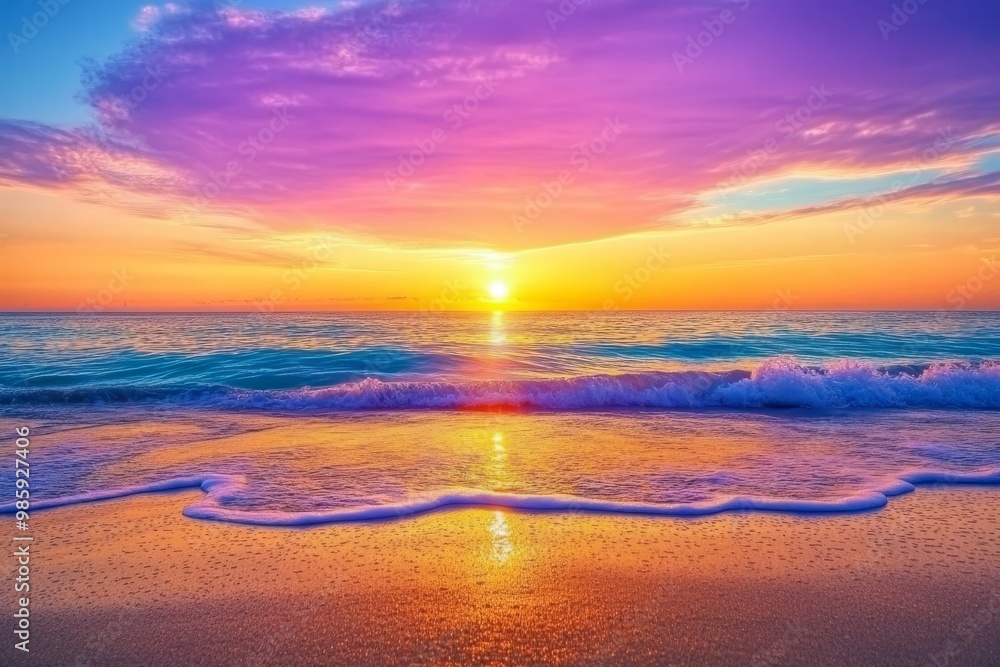 Golden Hour Seascape with Vibrant Sunset Golden Hour Seascape with Vibrant Sunset