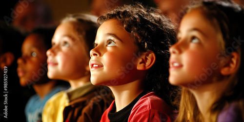 Magic of Theater: Children watch a live performance of a popular children's play.