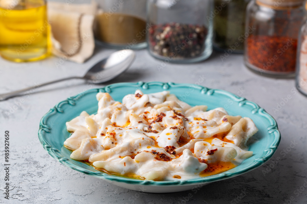 Traditional Turkish cuisine; Turkish ravioli, ; Manti Traditional Turkish cuisine; Turkish ravioli, ; Manti