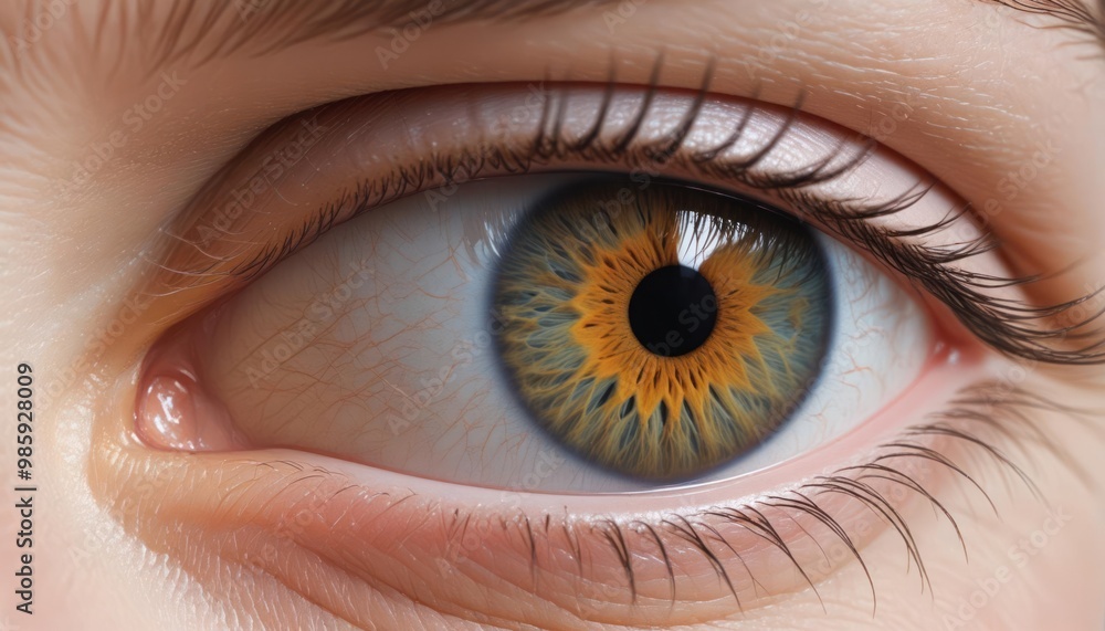 Fototapeta premium Colorful child's eye close-up