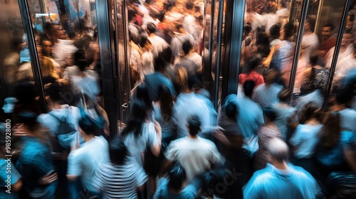 The bustling entrance to the mall was filled with people on the move.