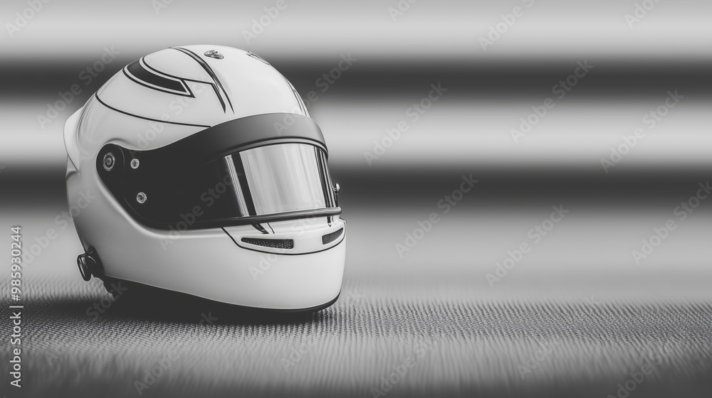 Minimalist Racing Helmet Close-Up Minimalist Racing Helmet Close-Up
