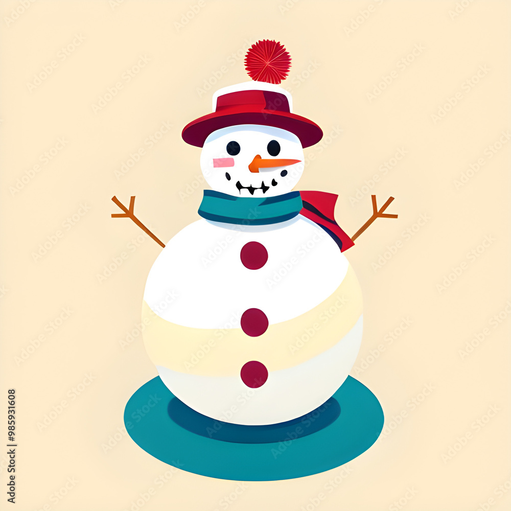 snowman with hat vector illustration isolated snowman with hat vector illustration isolated