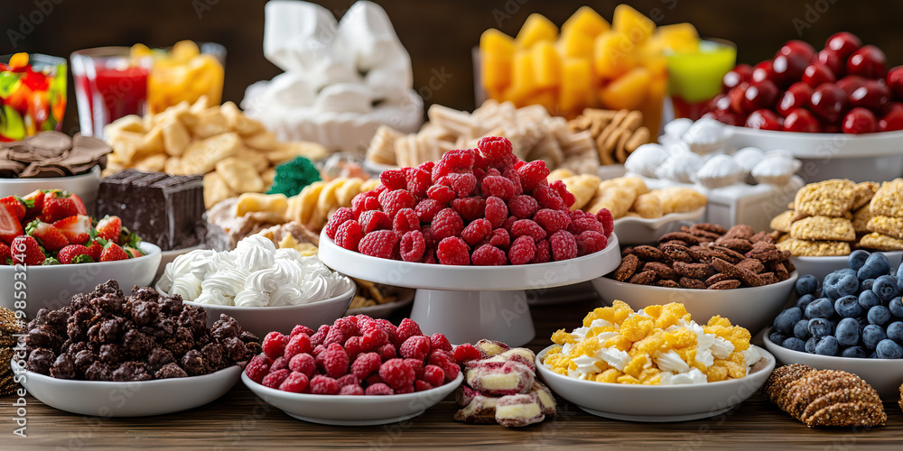 Sweet Tooth Solutions: A table stacked with healthy snacks and sugar-free treats. Sweet Tooth Solutions: A table stacked with healthy snacks and sugar-free treats.
