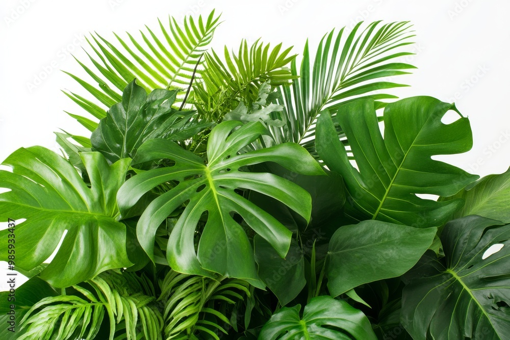 Obraz premium Tropical Green Leaf Arrangement