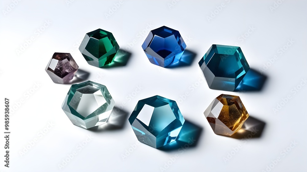 Fototapeta premium hexagon gem set