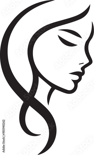 woman face logo silhouette vector Design