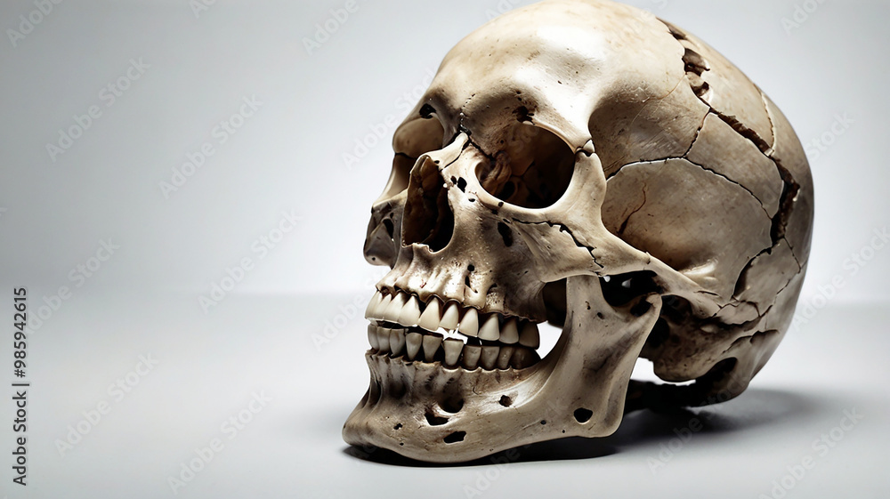 A skull creatively rendered in diverse styles on a clean white backdrop, offering unique variations A skull creatively rendered in diverse styles on a clean white backdrop, offering unique variations