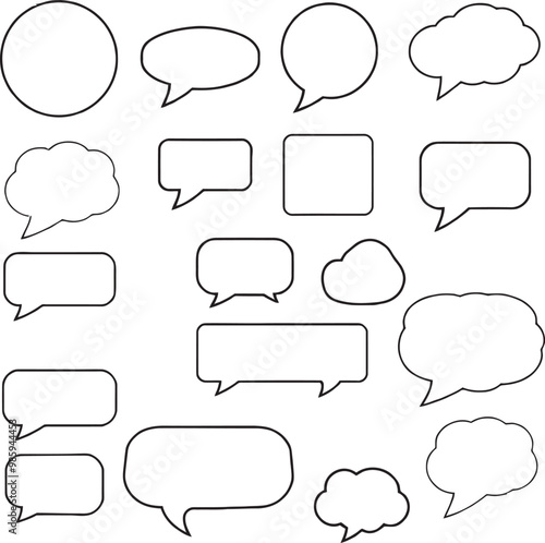 Pack of speech bubbles sketches