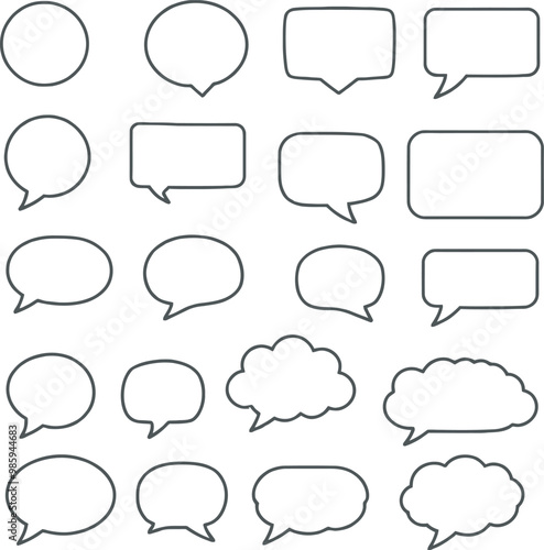 Pack of speech bubbles sketches