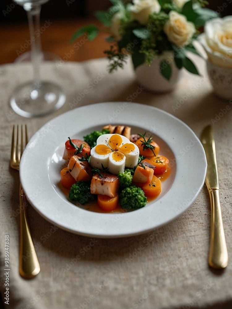 Elegant food dish beautifully arranged. Elegant food dish beautifully arranged.