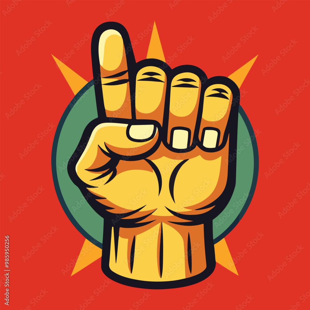A Defiant Hands raising a flat cartoon illustration A Defiant Hands raising a flat cartoon illustration