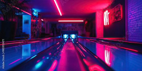 Strike! A Fluorescent Light Shines on a Tenpin Bowling Alley