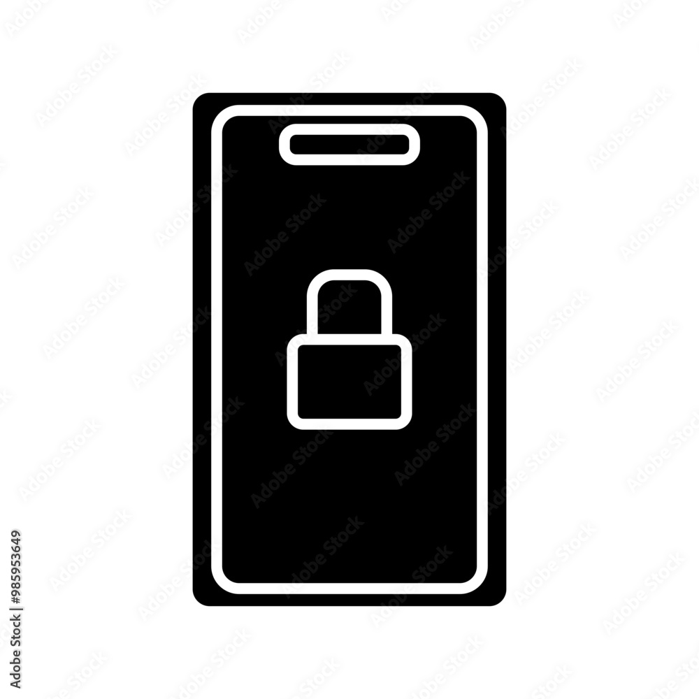 mobile security glyph icon mobile security glyph icon