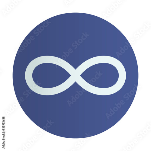 Flag of Metis blue color. Infinity sign. Canadian creoles flag. Circle badge. Vector