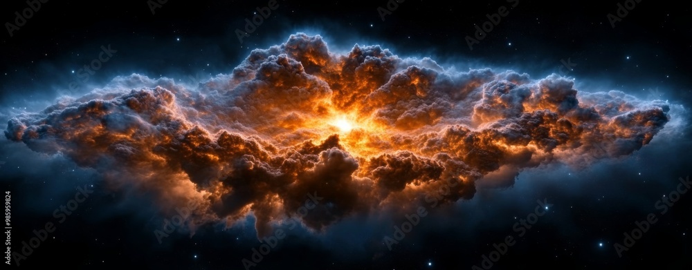 Dramatic Cosmic Explosion in a Starry Sky Dramatic Cosmic Explosion in a Starry Sky